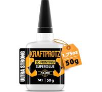 Colle Gel Impression 3d Extra Forte 50g-Super Glue Xxl Pour Pla,Abs,Petg,Tpu & Plus-Transparente,Résistante À L`Eau & À La Chaleur-Pointe Anti-Séchage-Pour Pièces Imprimées & Réparations