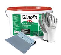 Colle Glutolin H 8 kg Colle pour Depron Collante pour panneaux isolants DEPRON + Spatule avec dents en scie serrées 20 cm et gants offerts
