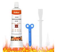 Colle Haute Temperature,Colle Refractaire,Adhésif Résistant À La Chaleur,Mastic Refractaire,Colle Haute Temperature Four,Pour Cuisinières,Cheminées,Fours Etc,Translucide,100 Ml