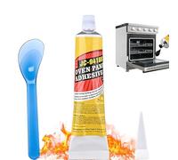 Colle Haute Temperature Four 100ml Colle Joint Poele a Bois, Silicone Haute Temperature Résistant à la Chaleur Forte Adhérence pour Fours Cheminées Poêles Boucliers Thermiques Noir avec 1 Spatule