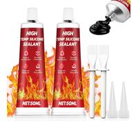 Colle Haute Temperature Mastic Refractaire 100 ml Noir et Résistant Silicone Haute Temperature pour Poêles Cheminées