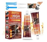 Colle Haute Temperature Noir Supporte Jusqu'à 600 °C Silicone Haute Temperature Mastic Refractaire Poele A Bois Convient Aux Vitre
