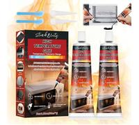 Colle Haute Température Silicone Noir Haute Température Colle Haute Temperature Four Mastic Refractaire Convient pour Fours 50ml*2