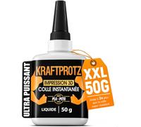 Colle Impression 3D Liquide 50 g - Super Glue Filament PLA ABS PETG TPU | dosage précis, transparente, imperméable, résiste à la chaleur, embout anti-dessèchement, modélisme, accessoires imprimante