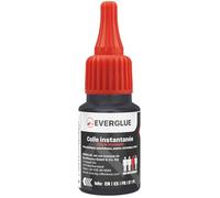 Colle instantanée Everglue extra forte et fine - 20 g - Pour un collage précis et des réparations rapides - Super colle extra forte - Séchage rapide et liquide sans gouttes