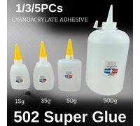 Colle instantanée super puissante 502, adhésif cyanoacrylate à séchage rapide pour céramique, métal, bois, caoutchouc, plastique, 15g, 35g, 50g, 500g 15g 5pcs