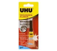 Colle instantanée - UHU - SUPERGEL - 3 g - Transparent - Ne goutte pas