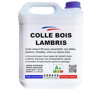 Colle Lambris Bois - Codeve Bois - 5 L - Intérieur - Pour L'assemblage D'un Lambris, Frisette, Plinthe, Clin, Lame Ou Latte En Bois.