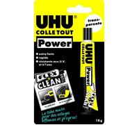 UHU Colle liquide Power Flex Clean – Extra forte et rapide, universelle – Tube 18 g