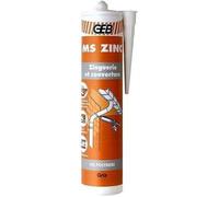 GEB MS ZINC Mastic polymère pour collage et étanchéité en couverture et zinguerie. Excellente adhérence sur tout matériaux, même humides. Résiste aux intempéries et aux UV. 290ml - Gris