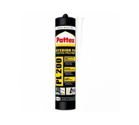 PATTEX Colle Fixation PRO200, mastic de fixation polymère à très fort maintien immédiat, intérieur et extérieur, coloris blanc , cartouche 480 g