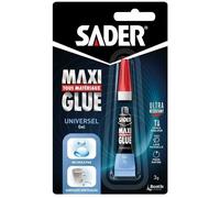 Colle Maxiglue Universel Gel SADER Transparent Ultra puissante et résistante Prise maxi rapide en 10 secondes - tube 3 g
