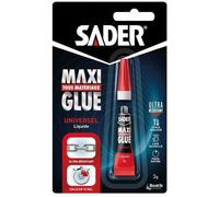 Colle Maxiglue Universel Liquide SADER Transparent Ultra puissante et résistante Prise maxi rapide en 15 secondes - tube 3 g