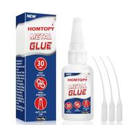 Colle métallique haute résistance extra forte 60 g avec capuchon anti-obstruction, colle métallique extra forte, convient à l'eau, résistante à la chaleur, pour métal, verre, plastique, céramique