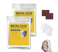 Colle Métallique Plastique et Acier, Colle Haute Résistance type Soudure, Puissant Scellant Époxy Résistant à la Chaleur pour Réparation de Fuites de Tuyaux sur Verre et Céramique (Gris, 2 pièces)