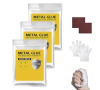 Colle Métallique Plastique et Acier, Colle Haute Résistance type Soudure, Puissant Scellant Époxy Résistant à la Chaleur pour Réparation de Fuites de Tuyaux sur Verre et Céramique (Gris, 3 pièces)