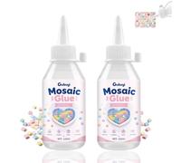 Colle Mosaique, Colle Transparente pour Carrelage de Mosaïque | Séchage Rapide, Imperméable, Non Toxique, pour Verre, Céramique, Bois, Plastique et Bien D'autres Matériaux 2*100ml