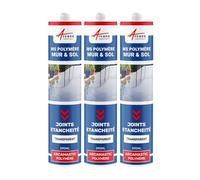 Colle MS Polymère, Mastic d'Étanchéité 290 ml x 3 Transparent