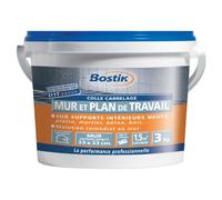 Bostik Colle carrelage spéciale mur et plan de travail – pâte prête à l'emploi – blanc – seau 3 kg