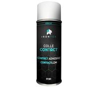 Colle Néoprène Aérosol 400ml - IRONTEK | IT131 | Haute adhérence Multi-supports Repositionnable | Séchage Express Résiste à l’eau | Réparation Tissu Mousse Isolation Plafond Voiture