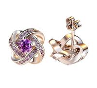 Colle Nettoyeur Kits Trousse Kits Stud Earrings For Women Love Knot Geometric Statement Dainty Prom Kits Fabricant Organisateur Nettoyeur Examen Bijoux (Purple, One Size)