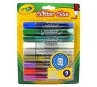 Crayola Colle pailletée 9 tubes multicolore lavable