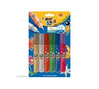 Bic Kids Colle À Paillettes - Couleurs Métallisées Assorties, Blister De 6