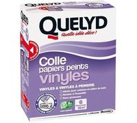 Quelyd Colle Papiers Peints Vinyles - Idéale pour Cuisine et Salle de Bain - Dosage Ultra Facile - Sans Grumeaux - Sans Solvant - Poudre 300 g (6 rouleaux - 32 m²)
