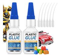 Colle Plastique 30g*2 - Super Glue Transparent Permanent, Colle Maquette Plastique pour ABS, PVC, PLA, Acrylique & Impression 3D, Séchage Rapide, Étanche & Résistant à la Chaleur