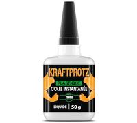 ARKA - KRAFTPROTZ PLASTIQUE 50 g | Colle pour plastique & colle pour matières synthétiques transparente | Super Colle rapide extra forte | Application facile & tenue sûre