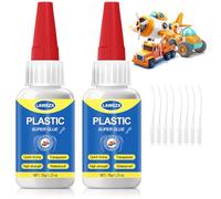 Colle Plastique Extra Forte 35g x 2, LAWEZX Super Glue pour Plastique - Transparente, Résistant à l'Eau et à la Chaleur, Colle Liquide pour Impression 3D, PLA, ABS, PET-G, PVC, Acrylique & Modélisme