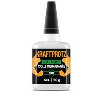 ARKA - KRAFTPROTZ PLASTIQUE 50 g | Colle pour plastique & colle pour matières synthétiques transparente | Super Colle rapide extra forte | Application facile & tenue sûre