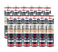 Colle plinthe, bois et carrelage, pose facile - 290 ml x 12 Blanc - ARCANE INDUSTRIES