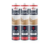 Colle plinthe, bois et carrelage, pose facile Blanc 290 ml x 3 - ARCANE INDUSTRIES