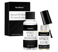 Colle pour la peau visage et dissolvant - Colle pour le visage - Pour maquillage à effets, Halloween, maquillage de scène, carnaval, théâtre, gomme spirituelle professionnelle, colle pour le corps