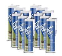 Colle pour Moulures Décoratives - 12 x 280 ml - Cole Acrylique Rapide de Fixation Murale sans Percer - Mastic-Colle pour Plinthe - Beton, Plâtre, Aggloméré, Bois, Gypse (12)