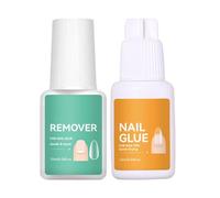 Colle pour ongles et dissolvant, retrait rapide et longue durée, dissolvant pour faux ongles avec kit de colle | Pour femmes et filles débutants, utilisation quotidienne, voyage, maison, salon