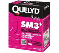 Quelyd SM3 Plus - Colle Papiers Peints Renforcée - Tout Type de Papiers Peints : Intissés, Vynils, Standards et Spéciaux - Utilisation Pour 6 à 7 Rouleaux - Boîte de 300g