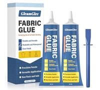 Colle pour Tissu 100 ml, Colle Spéciale Textile Extra Forte et Permanente pour Réparations de Vêtements, Cuir, Loisirs Créatifs, Tapisserie, Feutre et Badges - Transparente - Lot de 2