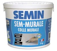 Colle pour toiles de verre et revêtements muraux légers en pâte Semin Sem-Murale - prêt à l'emploi - seau 5 kg