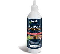 Colle PU Bois Extérieur - Colle Bois Polyuréthane Liquide - Colle Bois D4 Extérieur et Intérieur - Blanc après Séchage - Biberon de 500gr