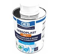 Colle PVC - GEB - Gebsoplast Gel Plus - 500ml - Résistante aux eaux chaudes - Adhésif polyvalent