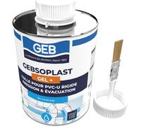 GEB Colle pour raccord PVC rigide Gebsoplast Gel Plus avec pinceau – flacon 1 L