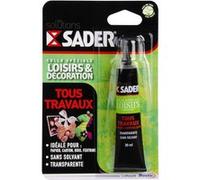 Sader - Colle Tous Travaux - Loisirs et Décoration - Tous Supports - Idéale pour Papier, Carton, Bois et Feutrine - Transparente Après Séchage - Sans Solvant - 1 Tube 30 ml