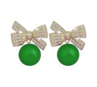 Colle Résine Kits Outils Bijoux Elegant Bow Pearl Earrings | Exquisite Handmade Design | Fashionable And Versatile | Suitable For Evening Parties And Daily Wear | Choice Nettoyeur (Green, One Size)
