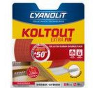 Colle ruban adhésif double face extra fin 8MM X 10M KOLTOUT CYANOLIT