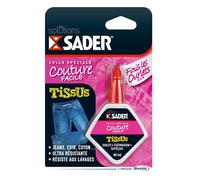 Colle Sader spéciale tissus couture facile: Finis les ourlets! - 40ml - prise rapide, résiste au lavage