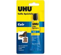 UHU Colle spéciale cuir et chaussure - Colle idéale pour réparer les semelles usées, les talons et les trous des chaussures, transparente, tube de 30g