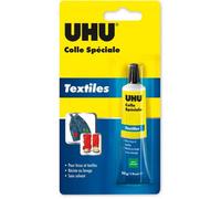 UHU Colle spéciale textile – Transparente, sans solvants, flexible, lavable jusqu'à 90°C – Tube 20 g