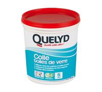 Quelyd Colle Toiles de Verre - Colle Fibres de Verre Prête à l'Emploi - Tous Supports Muraux - Toutes Pièces dont Cuisines et Salles de Bain - Sans Solvant - Pot de 1 kg (5 m²)